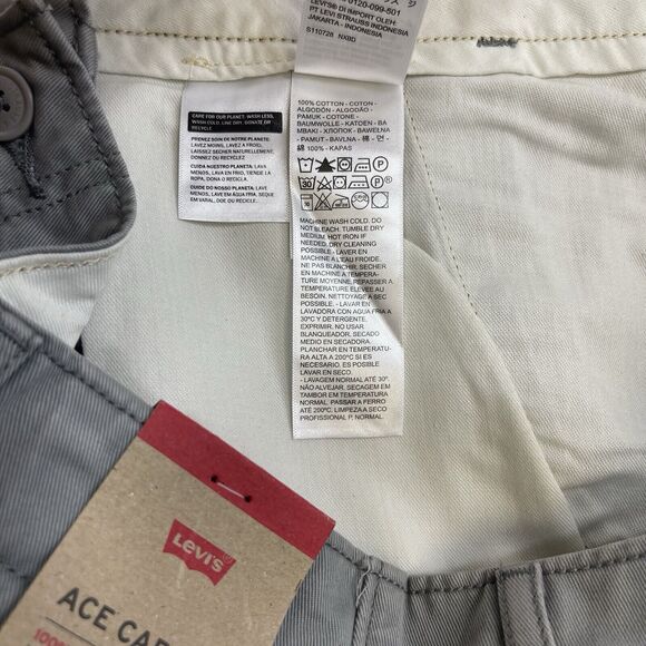 Levi's Ace Cargos Gray Men's 38x32 Preppy Relaxed Slight Taper Leg Cotton Pants - Picture 4 of 11